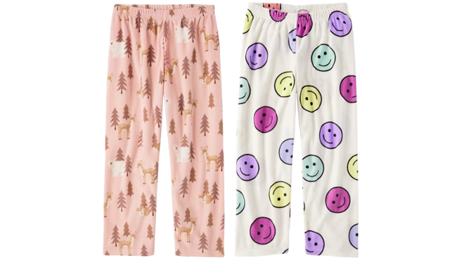 The Childrens Place Girls Animal Pajama Pants and The Childrens Place Girls Happy Face Pajama Pants