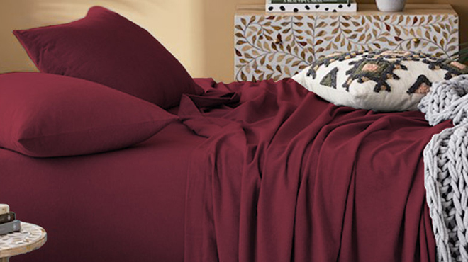 Thread Count Flannel 4 Piece Queen Sheet Set