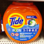 Tide Detergent 81 Count on Store Shelf