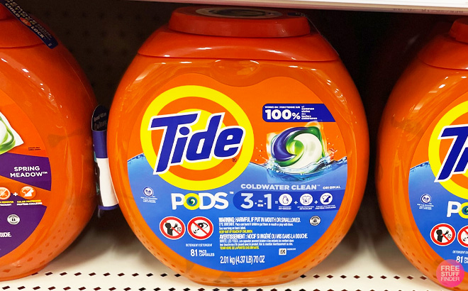 Tide Detergent 81 Count on Store Shelf