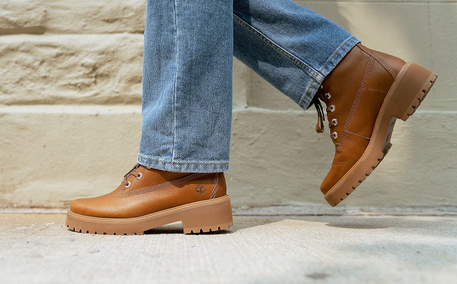 Timberland Leather or Suede 6 Inch Carnaby Cool Lace Up Boots in Wheat