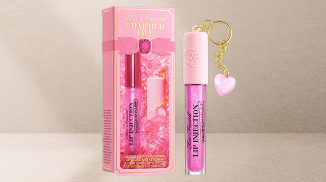 Too Faced Charmed Life Set Maximum Plump Lip Gloss & Key Chain