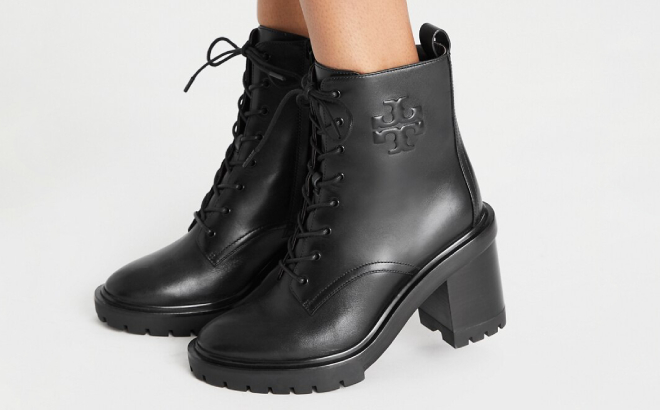 Tory Burch Double T Lug Ankle Boots