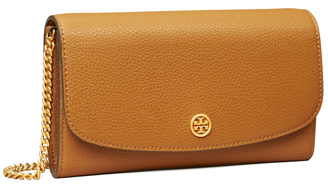 Tory Burch Robinson Leather Wallet On A Chain