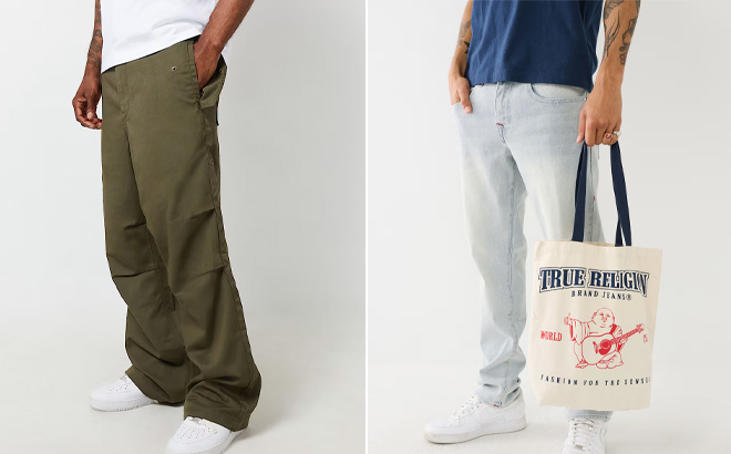 True Religion Baggy Grenade Pants and Good Life Tote Bag