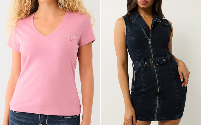 True Religion Crystal Wing Horseshoe Tee and Mini Dress