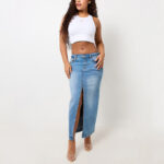 True Religion DENIM SLIT MAXI SKIRT 2