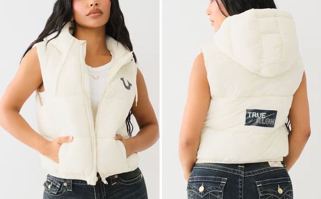 True Religion Hooded Puffer Vest