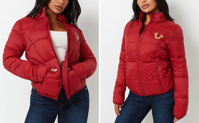 True Religion Horseshoe Logo Slim Puffer Jacket