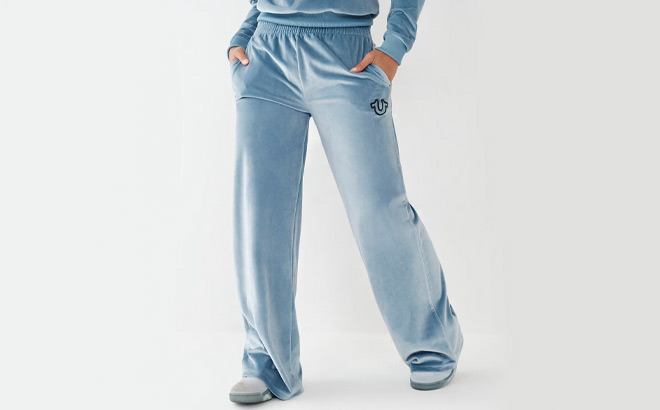 True Religion Velour Wide Leg Lounge Pants