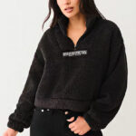 True Religion Womens Sherpa Logo Pullover