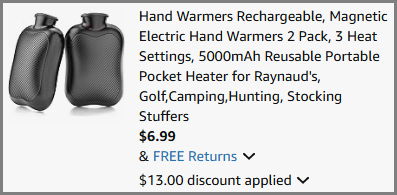 Tunise Rechargeable Hand Warmers Checkout Page