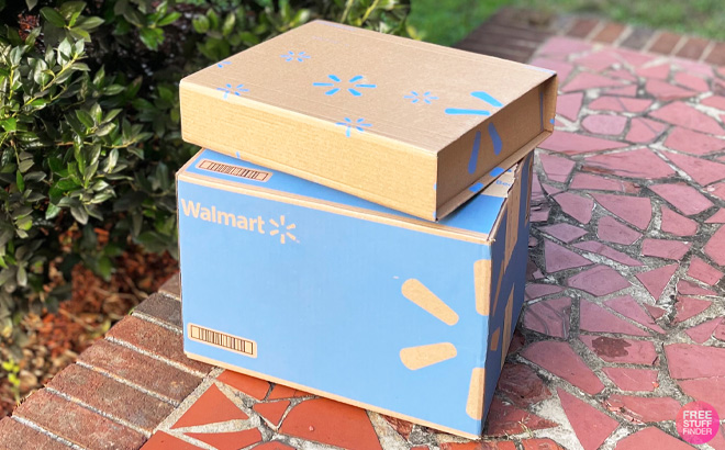 Two Walmart Boxes on Front Porch