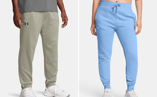 Under Armour Mens Armour Fleece Pants and Womens UA Rival Fleece Joggers