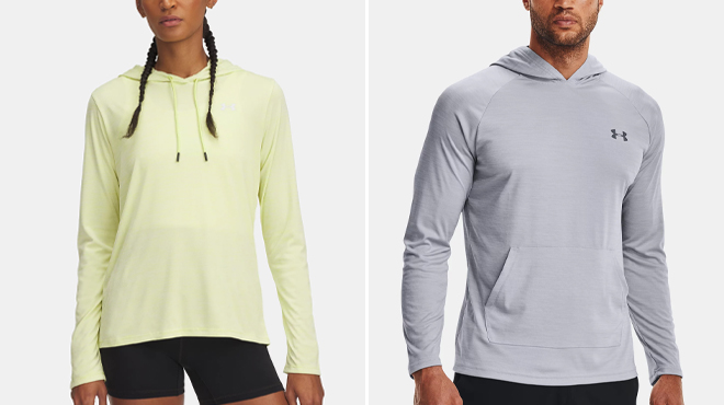 Under Armour Womens UA Tech Hoodie and Under Armour Mens Velocity Jacquard Hoodie