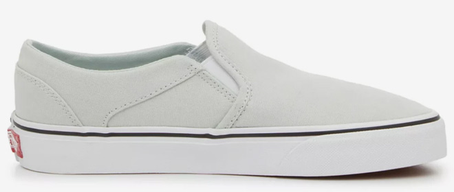 VANS Women's Asher Slip-On Shoes in Pale Aqua Color