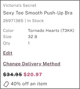 Victorias Secret Bra at Checkout