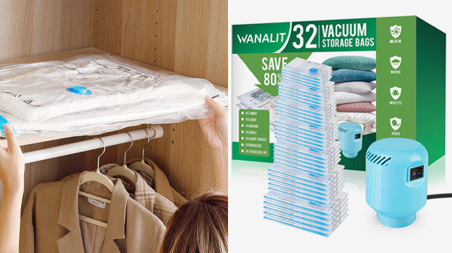 Wanalit Vacuum Bags 32 Pack with Pump