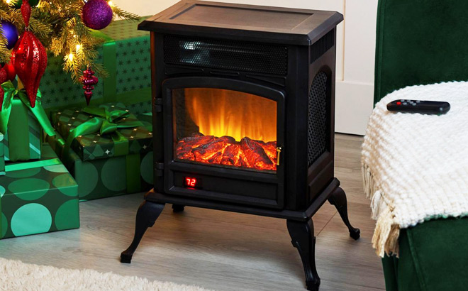 Warm Living Infrared Deluxe Stove with Real Flame Sound