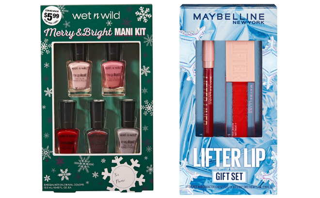 Wet n Wild Merry Bright 5 Piece Mani Set and Maybelline New York 2 Piece Lifter Lip Set