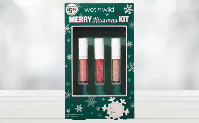 Wet n Wild Merry Kissmas Gift Set on a Table