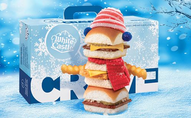 White Castle Sliders with Santa Hat Costume