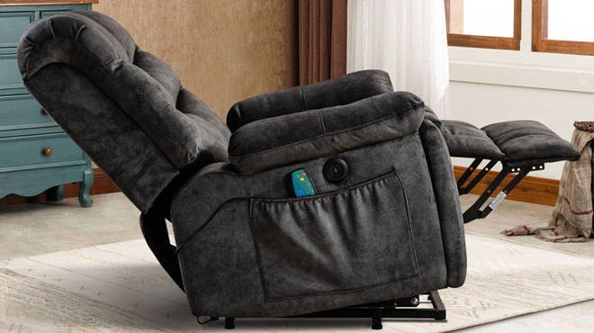 Winston Porter Recliner Chair with Massage Heating Cup Holders USB