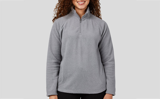 Womens Shorthair Sherpa 1 4 Zip Top