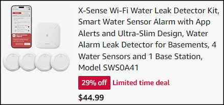 X Sense Wi Fi Water Leak Detector Kit 4 Pack Checkout