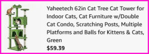 Yaheetech Cat Tree Tower Checkout Screen