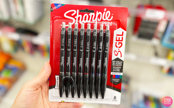 a Person Holding Sharpie Gel Pens 8 Count