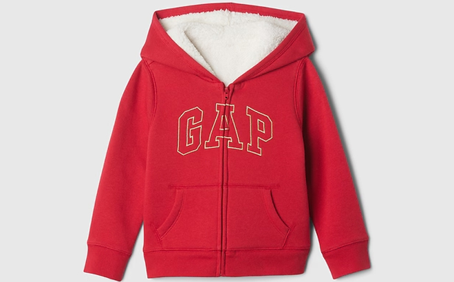 babyGap Logo Sherpa Lined Zip Hoodie