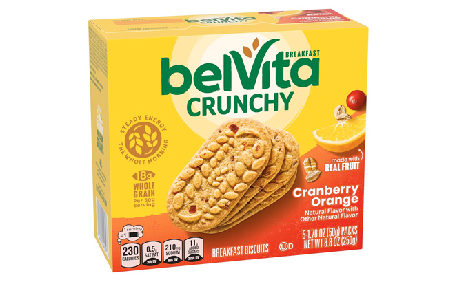 belVita Cranberry Orange Breakfast Biscuits 30 Total Packs 6 Boxes