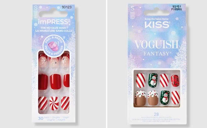 Kiss Winter Warmth imPRESS and Silent Angels Voguish Holiday Press On Nails