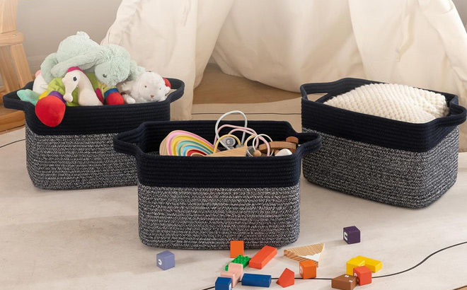 3 Pack Woven Storage Baskets