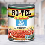 A Can of Ro Tel Original No Salt Added Diced Tomatoes and Green Chilies