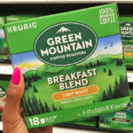 A Person Holding Green Mountain Breakfast Blend K Cup Pods