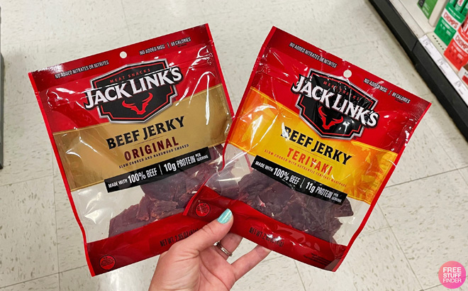 A Person Holding Jack Links Beef Jerky