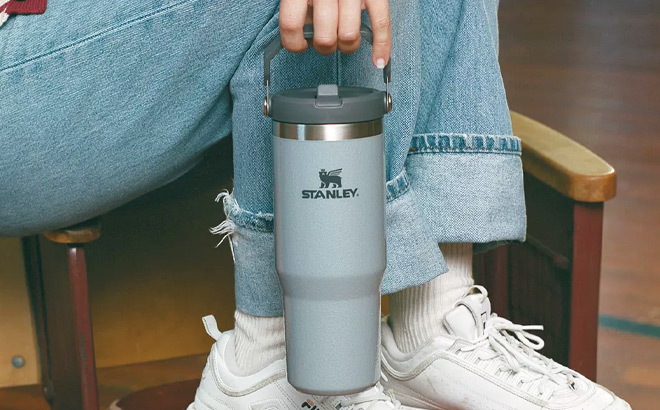 A Person Holding Stanley IceFlow Flip Straw Tumbler