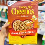 A Person Holding a Box of Honey Nut Cheerios Heart Healthy Breakfast Cereal