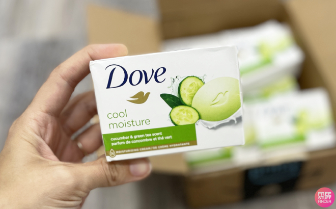 A Person Holding a Dove Cool Moisture Soap