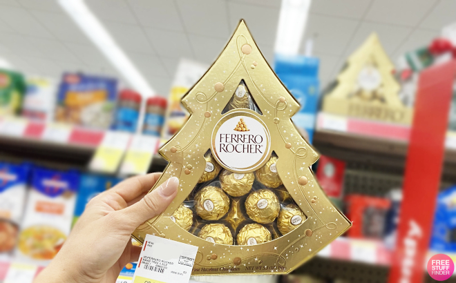 A Person Holding a Ferrero Rocher Chocolate Gift Box