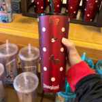 A Person Holding the Disney Minnie Mouse Disneyland Stainless Steel Starbucks Tumbler