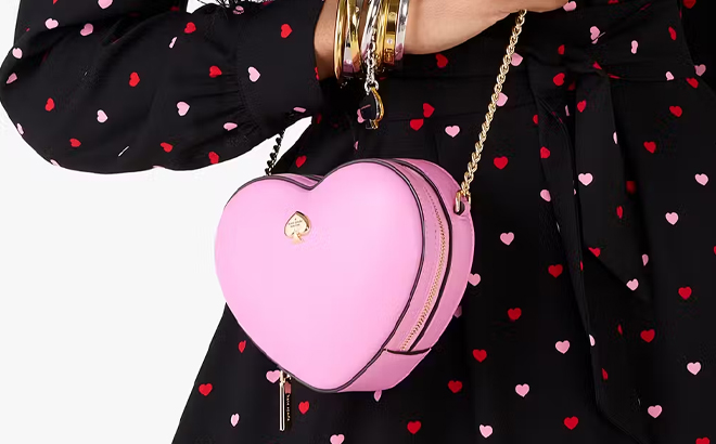 A Person Wearing the Love Shack 3d Mini Heart Crossbody