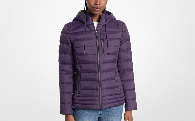 A Person wearing Michael Kors Puffer Jacket