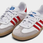 A pair of Adidas Samba OG Toddler Shoes