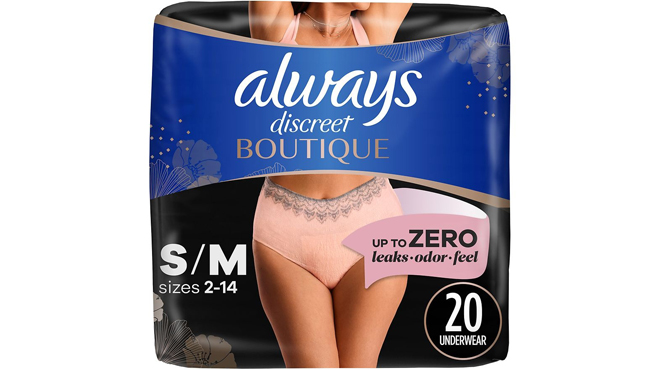 Always Discreet 20 Count Incontinence and Postpartum Underwear