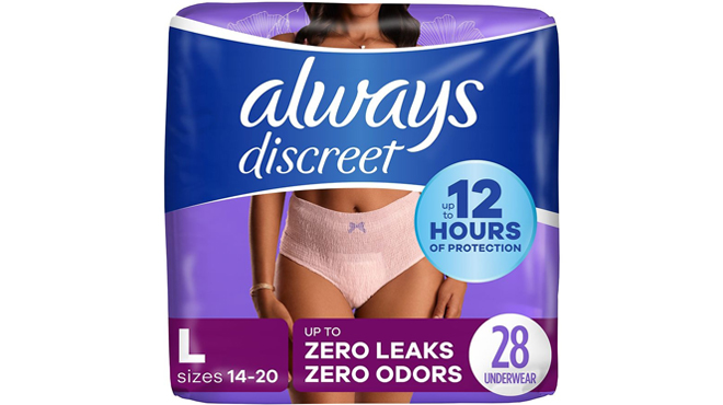 Always Discreet 28 Count Adult Incontinence Underwear