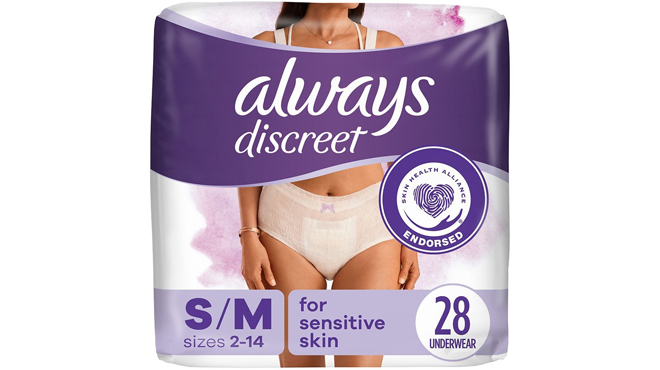 Always Discreet 28 Count Sensitive Skin Underwear