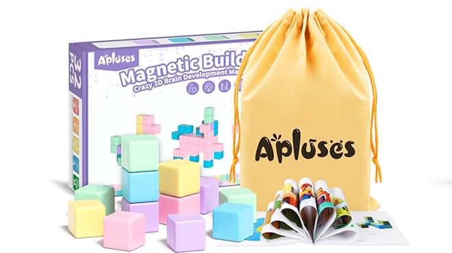 Apluses 32 Piece Magnetic Blocks Building Cubes